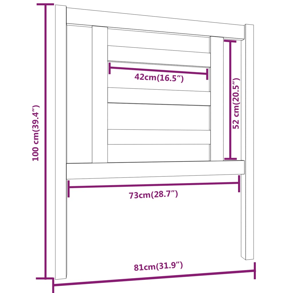 Hoofdbord 81x4x100 cm massief grenenhout grijs is nu te koop bij PeponiXL, paradijselijk wonen!