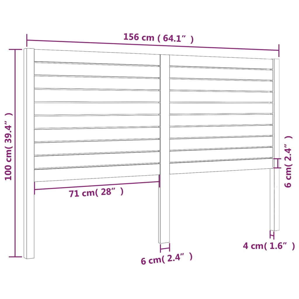 Hoofdbord 156x4x100 cm massief grenenhout zwart is nu te koop bij PeponiXL, paradijselijk wonen!