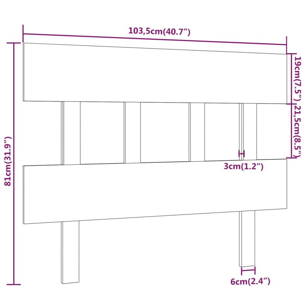 Hoofdbord 103,5x3x81 cm massief grenenhout zwart is nu te koop bij PeponiXL, paradijselijk wonen!