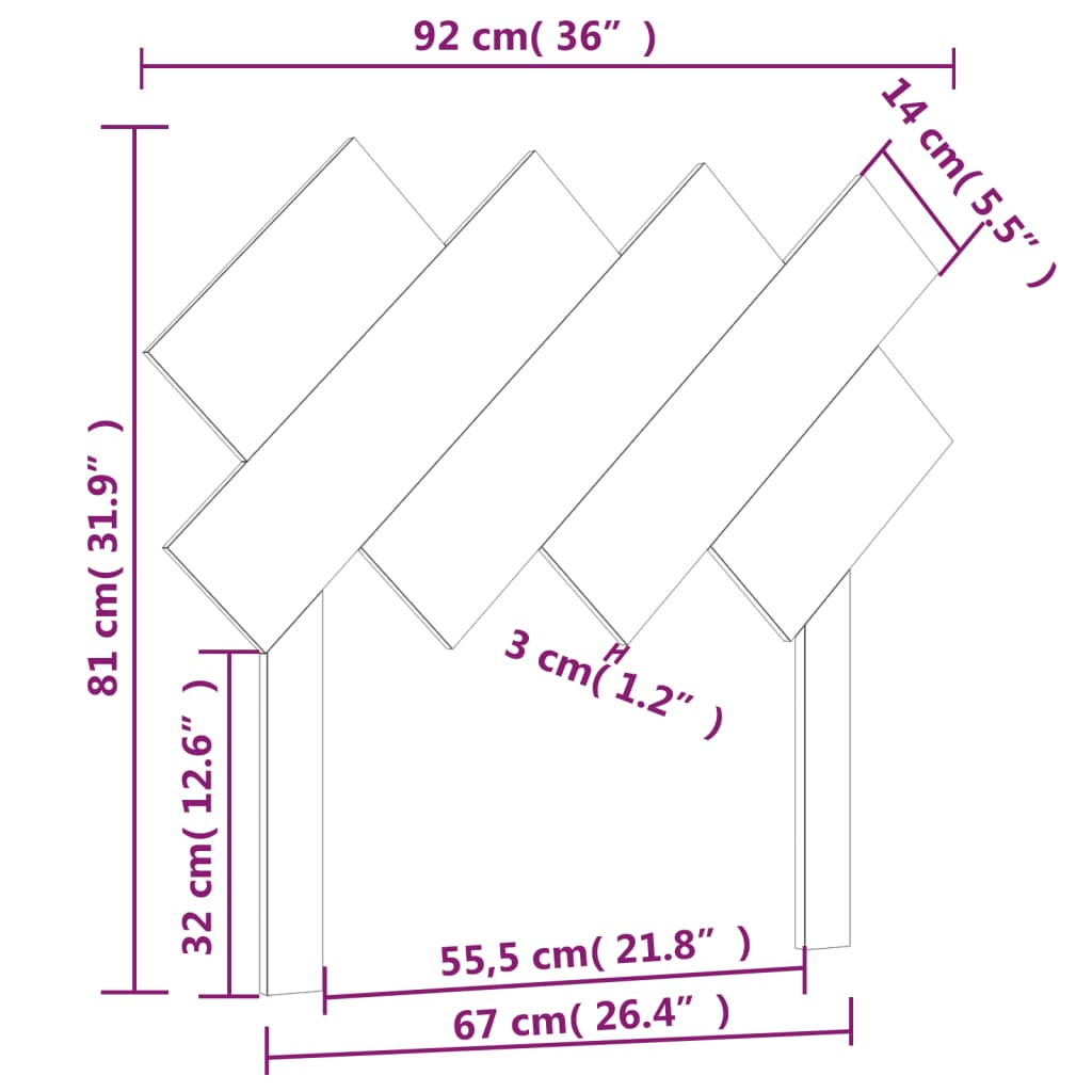 Hoofdbord 92x3x81 cm massief grenenhout is nu te koop bij PeponiXL, paradijselijk wonen!