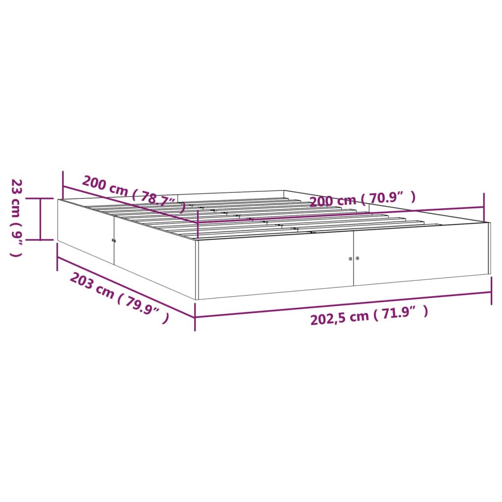 Bedframe massief hout wit 200x200 cm is nu te koop bij PeponiXL, paradijselijk wonen!