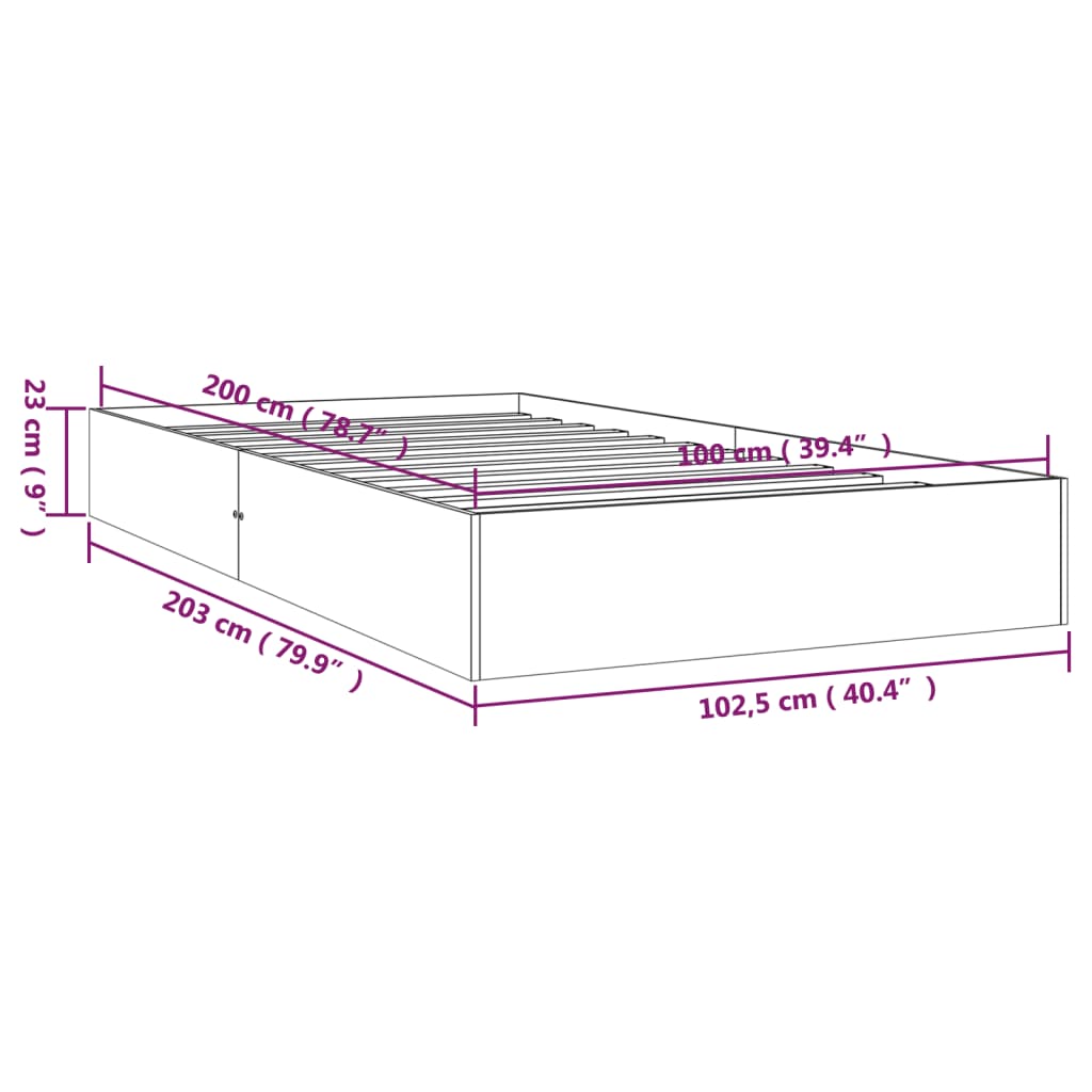 Bedframe massief hout wit 100x200 cm is nu te koop bij PeponiXL, paradijselijk wonen!