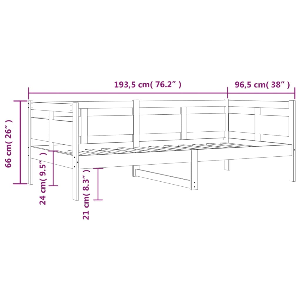 Slaapbank massief grenenhout honingbruin 90x190 cm is nu te koop bij PeponiXL, paradijselijk wonen!