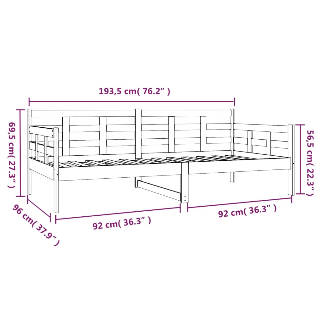 Slaapbank massief grenenhout wit 90x190 cm is nu te koop bij PeponiXL, paradijselijk wonen!