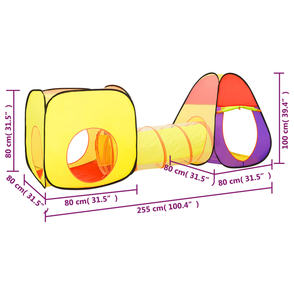 Kinderspeeltent 255x80x100 cm meerkleurig is nu te koop bij PeponiXL, paradijselijk wonen!