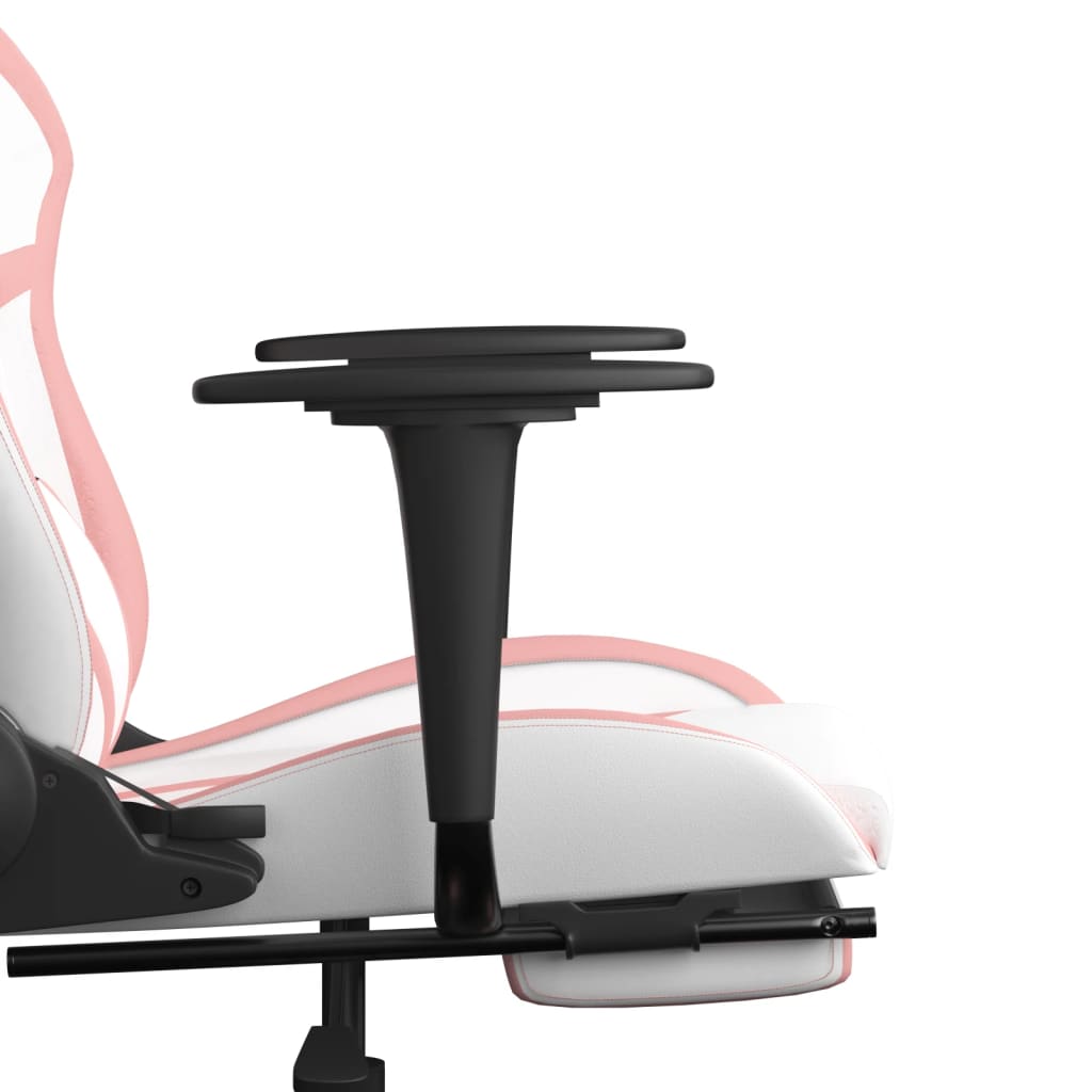 Massage gamestoel met voetensteun kunstleer zwart en roze is nu te koop bij PeponiXL, paradijselijk wonen!