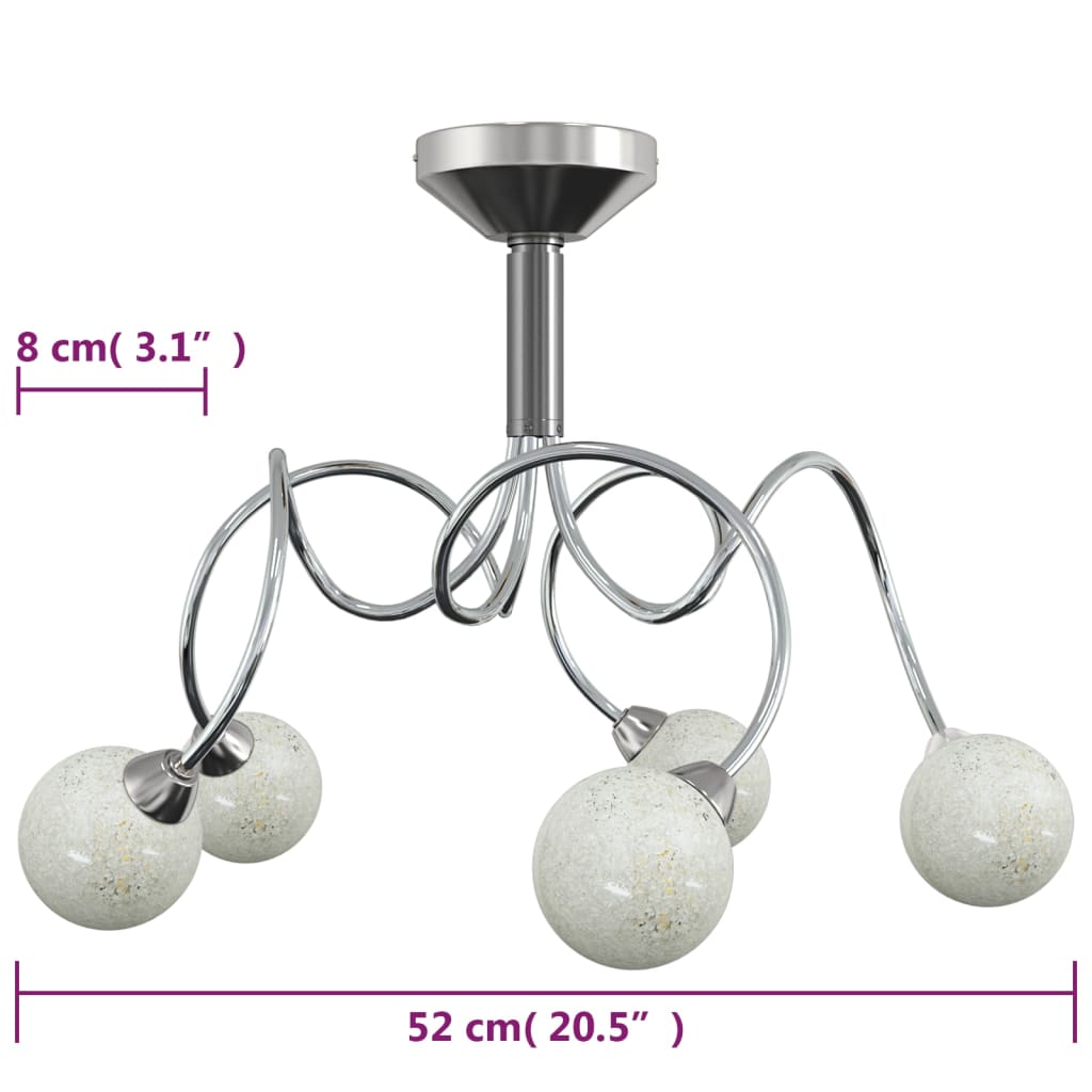 Plafondlamp met glasbollen rond 5xG9 is nu te koop bij PeponiXL, paradijselijk wonen!