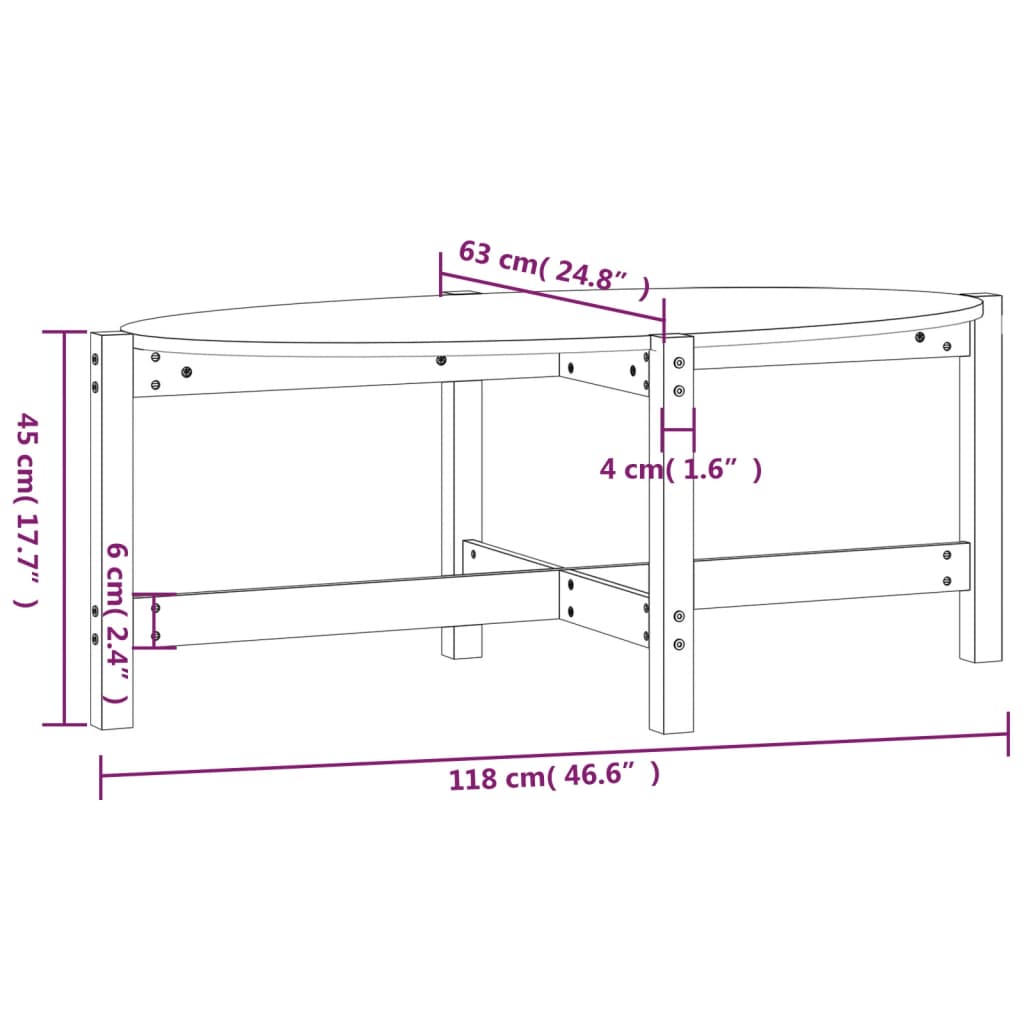 Salontafel 118x63x45 cm massief grenenhout grijs is nu te koop bij PeponiXL, paradijselijk wonen!