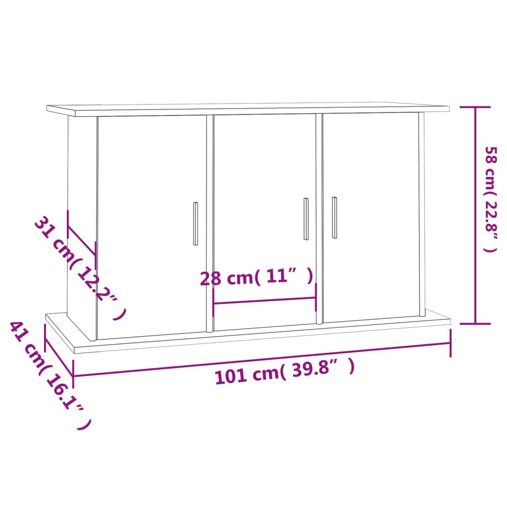 Aquariumstandaard 101x41x58 cm bewerkt hout wit is nu te koop bij PeponiXL, paradijselijk wonen!