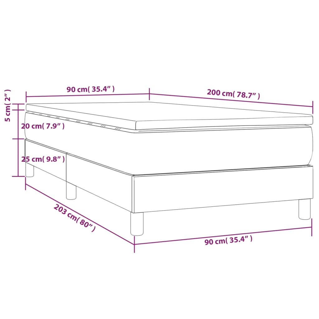 Boxspring met matras stof blauw 90x200 cm is nu te koop bij PeponiXL, paradijselijk wonen!