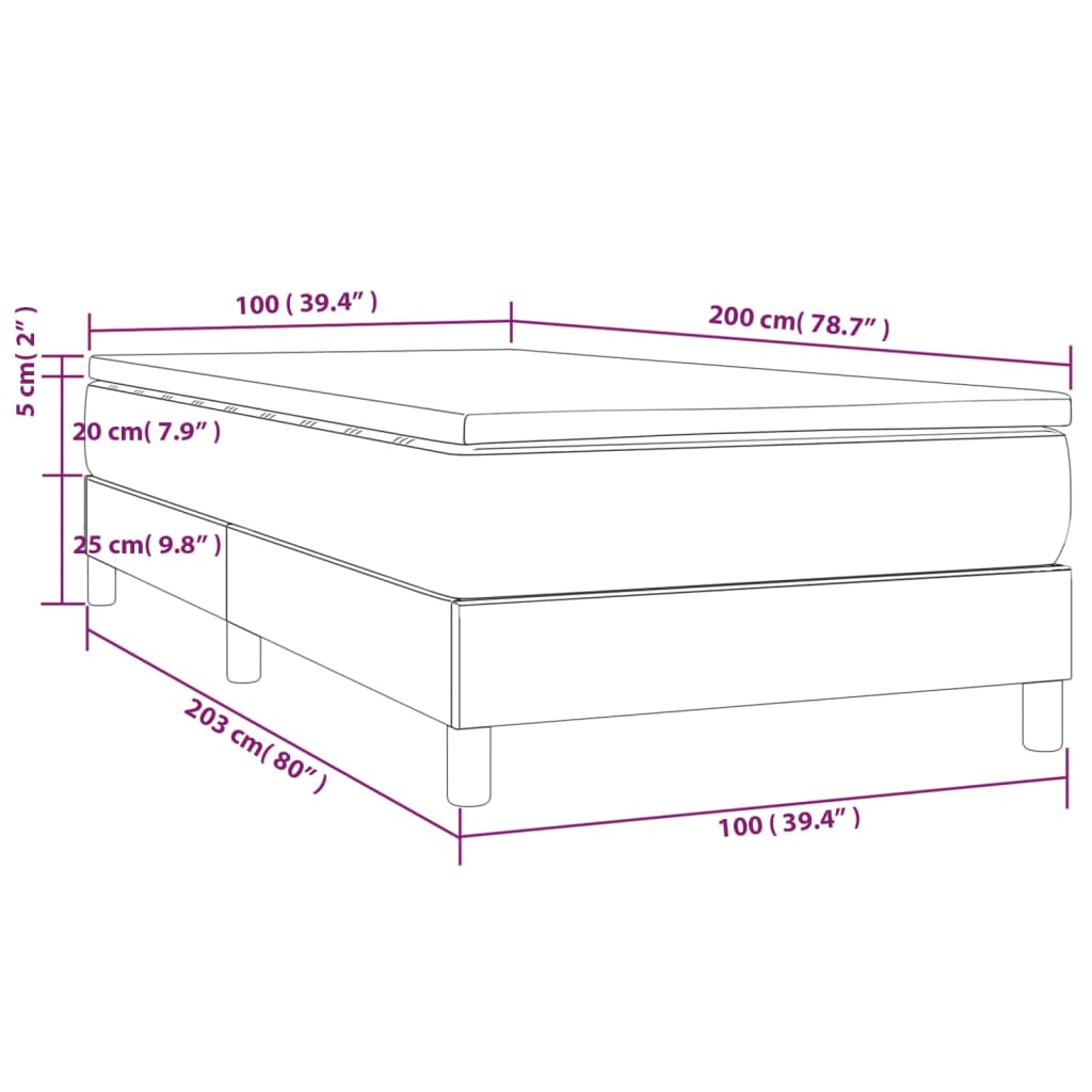 Boxspring met matras kunstleer zwart 100x200 cm is nu te koop bij PeponiXL, paradijselijk wonen!