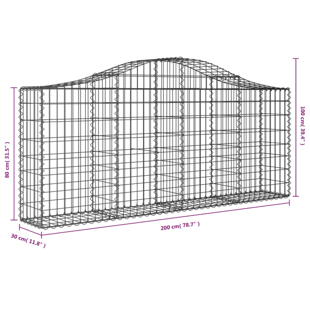 Schanskorven 25 st gewelfd 200x30x80/100 cm ijzer is nu te koop bij PeponiXL, paradijselijk wonen!