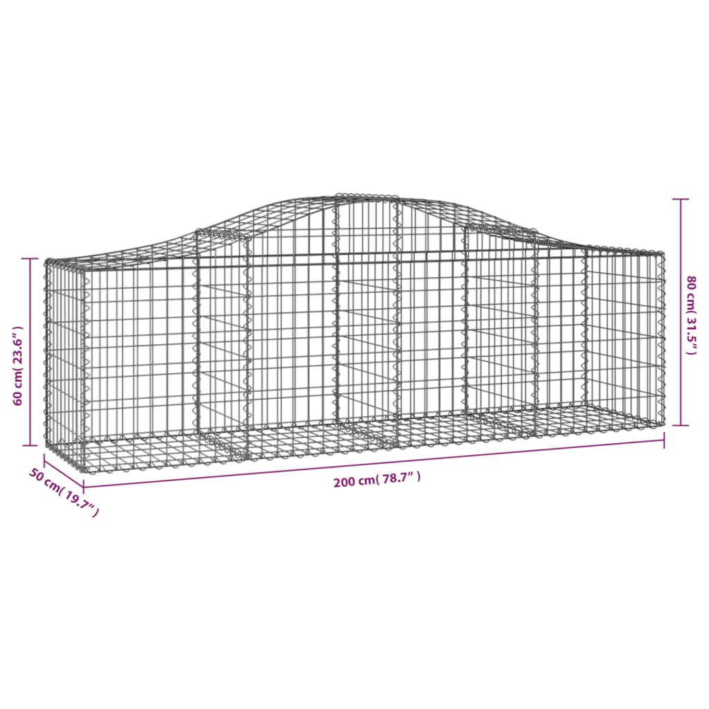 Schanskorven 40 st gewelfd 200x50x60/80 cm ijzer is nu te koop bij PeponiXL, paradijselijk wonen!