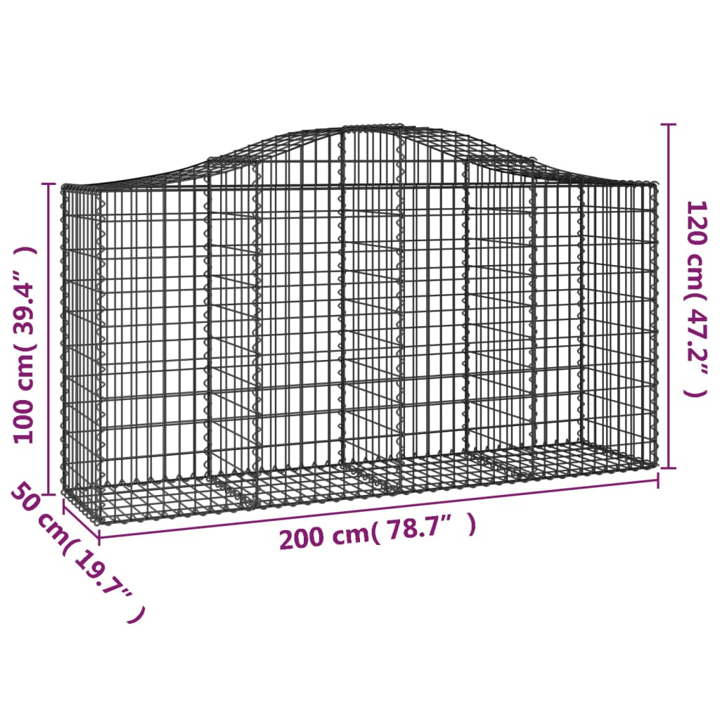 Schanskorven 18 st gewelfd 200x50x100/120 cm ijzer is nu te koop bij PeponiXL, paradijselijk wonen!
