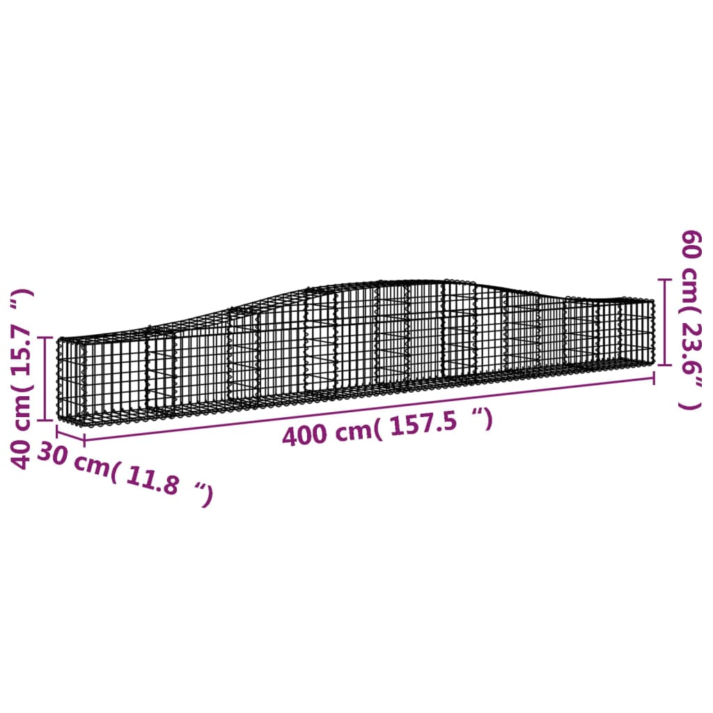 Schanskorven 15 st gewelfd 400x30x40/60 cm ijzer is nu te koop bij PeponiXL, paradijselijk wonen!