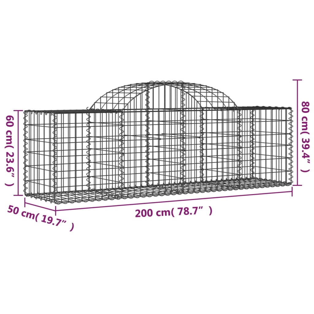 Schanskorven 30 st gewelfd 200x50x60/80 cm ijzer is nu te koop bij PeponiXL, paradijselijk wonen!