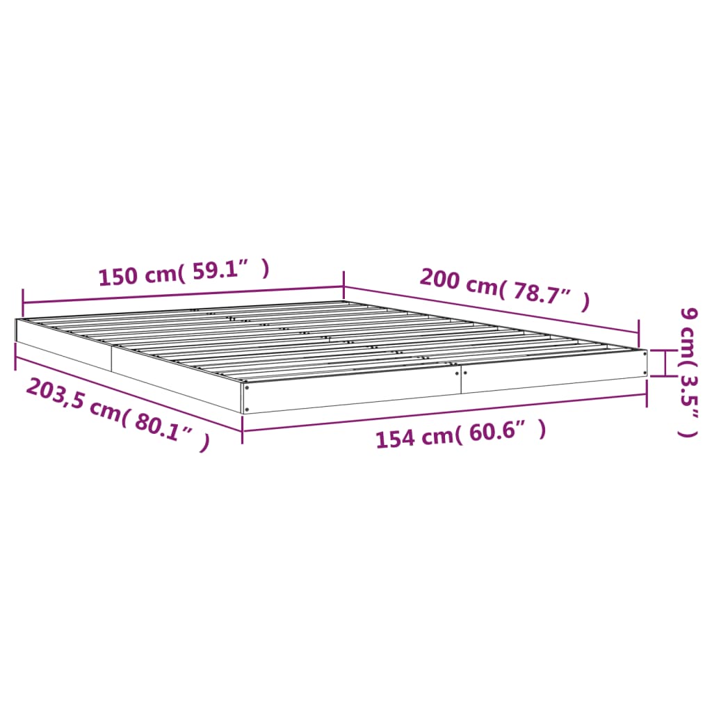 Bedframe massief grenenhout wit 150x200 cm is nu te koop bij PeponiXL, paradijselijk wonen!