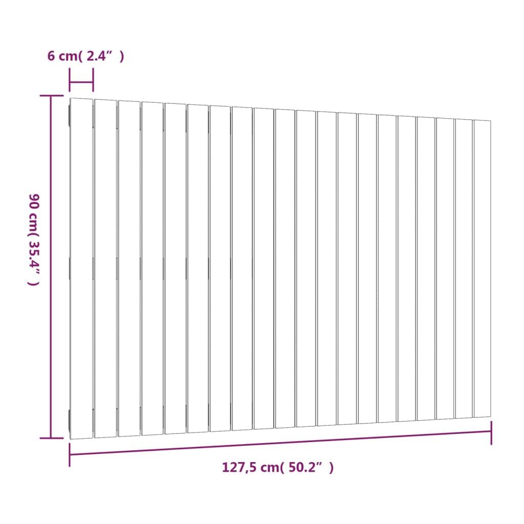 Wandhoofdbord 127,5x3x90 cm massief grenenhout is nu te koop bij PeponiXL, paradijselijk wonen!