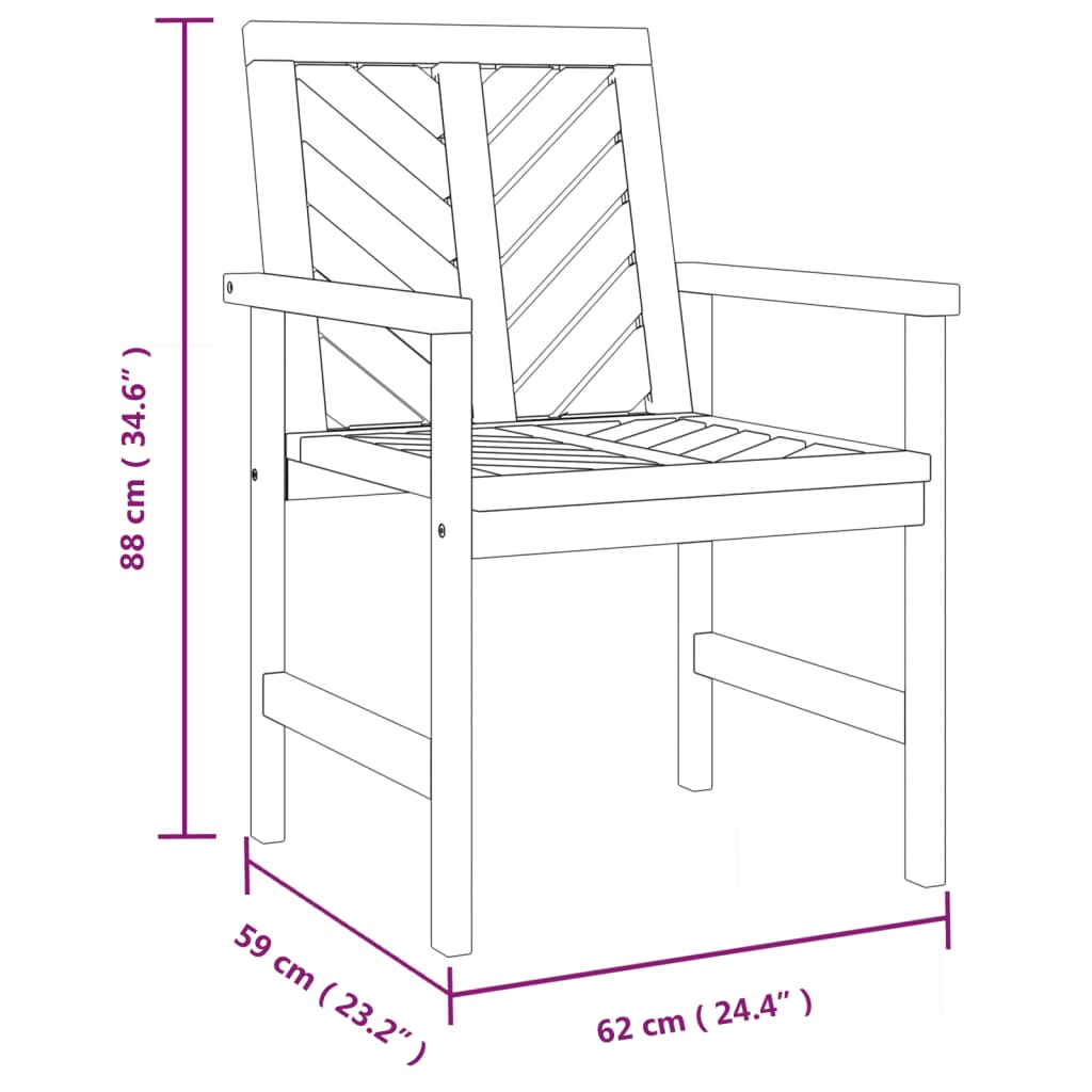 Tuinstoelen 2 st massief acaciahout is nu te koop bij PeponiXL, paradijselijk wonen!