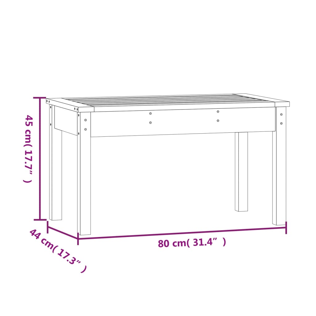 Tuinbank 80x44x45 cm massief grenenhout zwart is nu te koop bij PeponiXL, paradijselijk wonen!