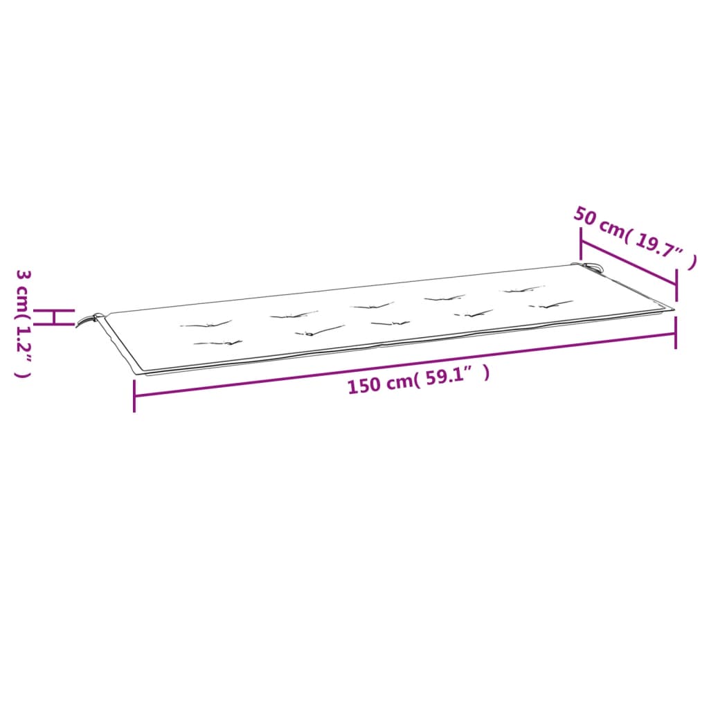 Tuinbankkussen 150x50x4 cm oxford stof meerkleurig is nu te koop bij PeponiXL, paradijselijk wonen!