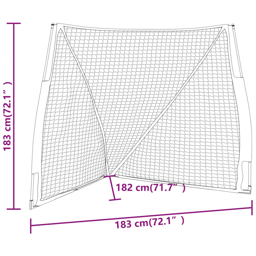 Honkbalnet draagbaar 183x182x183cm staal polyester oranje zwart is nu te koop bij PeponiXL, paradijselijk wonen!