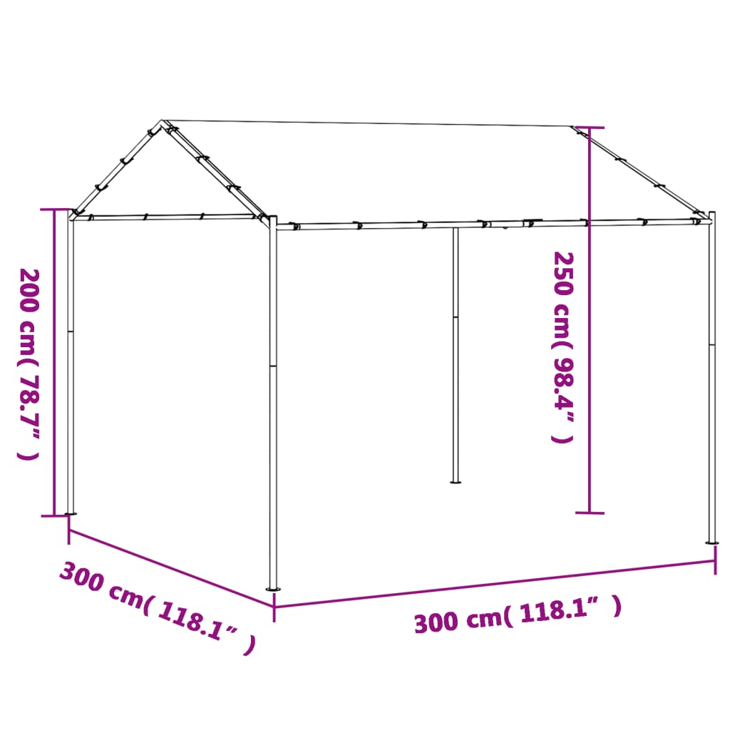 Tuinpaviljoen 3x3 m staal en stof beige is nu te koop bij PeponiXL, paradijselijk wonen!