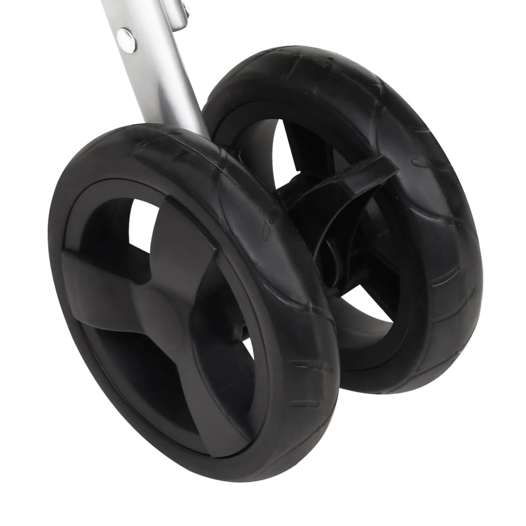 Hondenwagen inklapbaar 100x49x96 cm linnenstof zwart is nu te koop bij PeponiXL, paradijselijk wonen!