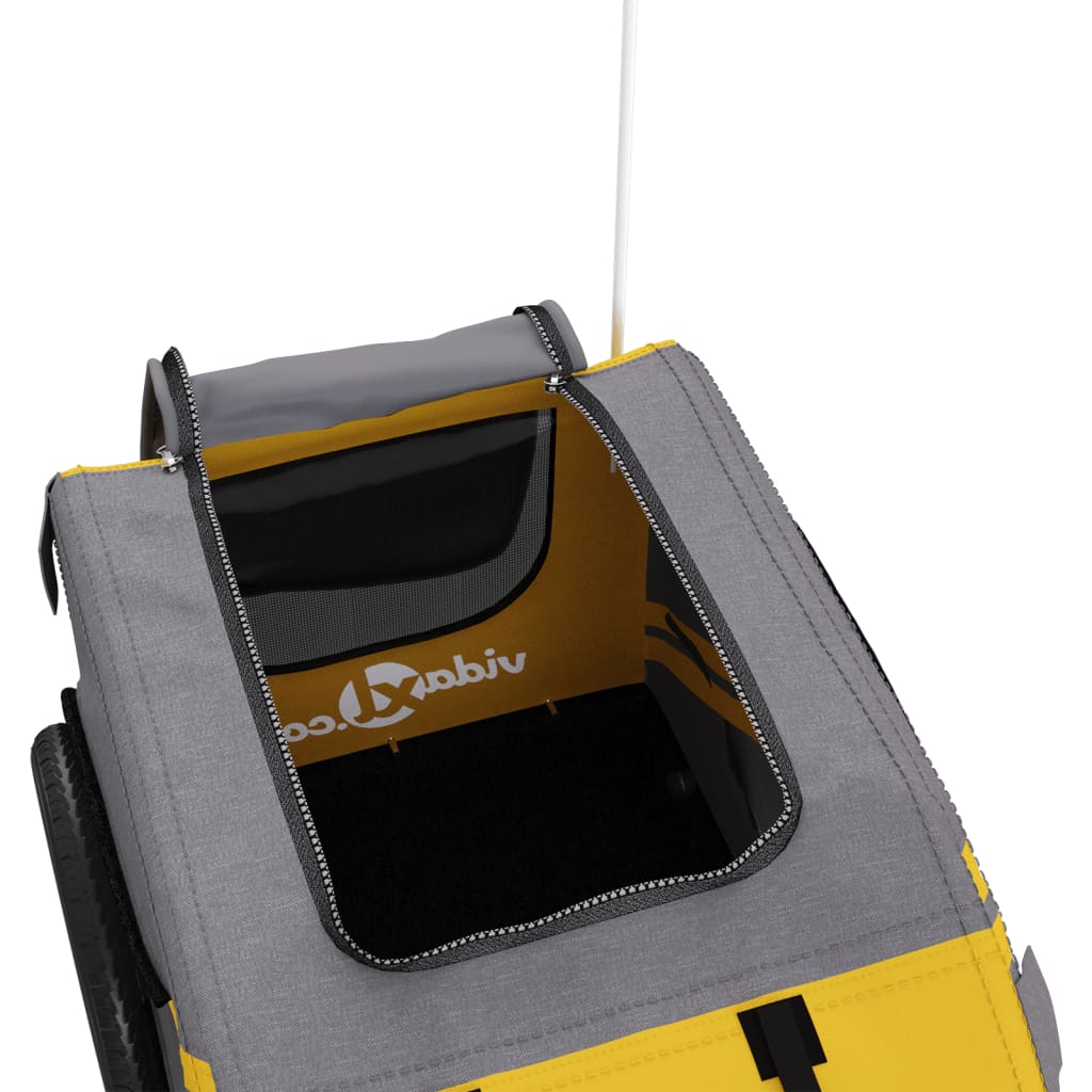 Hondenfietstrailer oxford stof en ijzer geel en grijs is nu te koop bij PeponiXL, paradijselijk wonen!