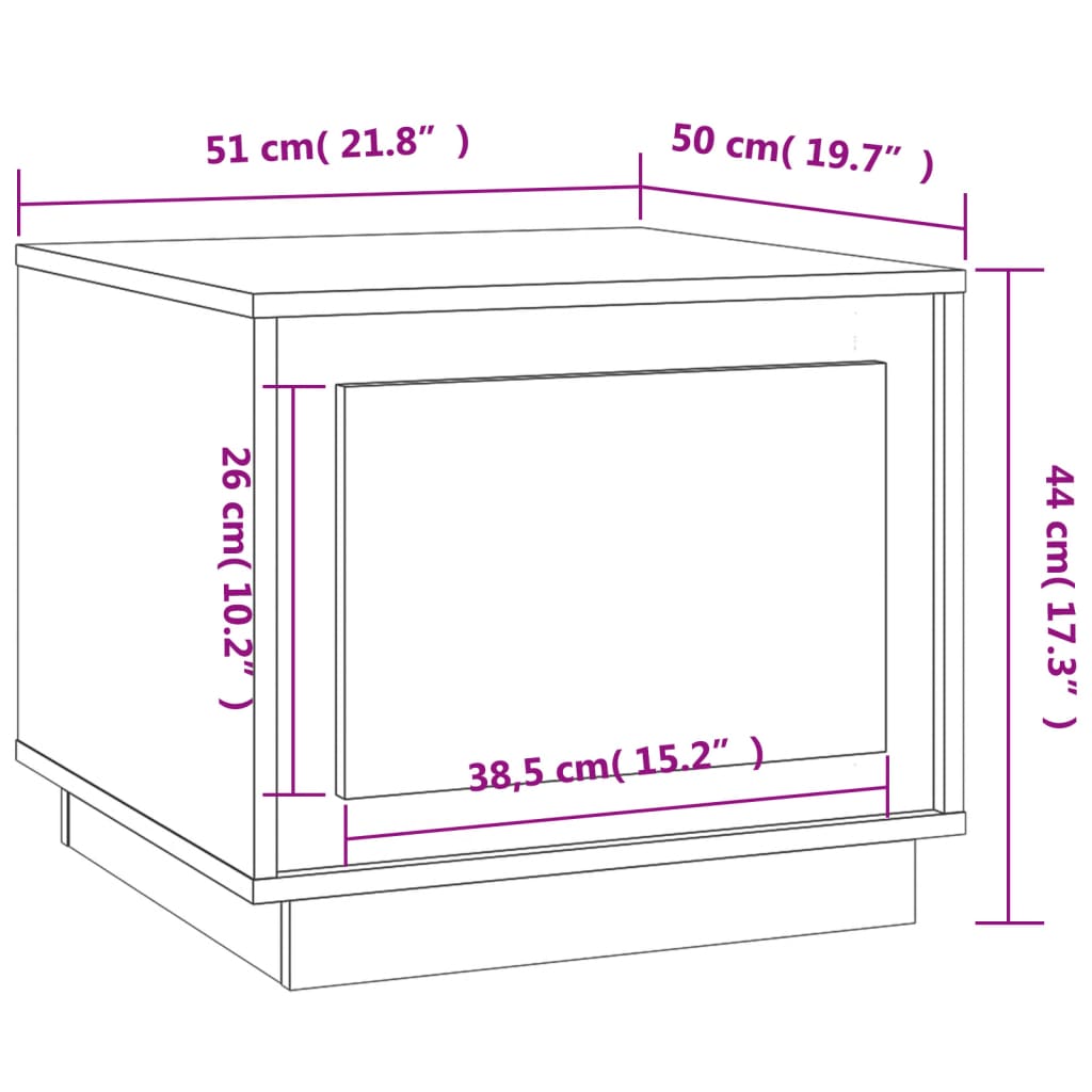 Salontafel 51x50x44 cm bewerkt hout betongrijs is nu te koop bij PeponiXL, paradijselijk wonen!