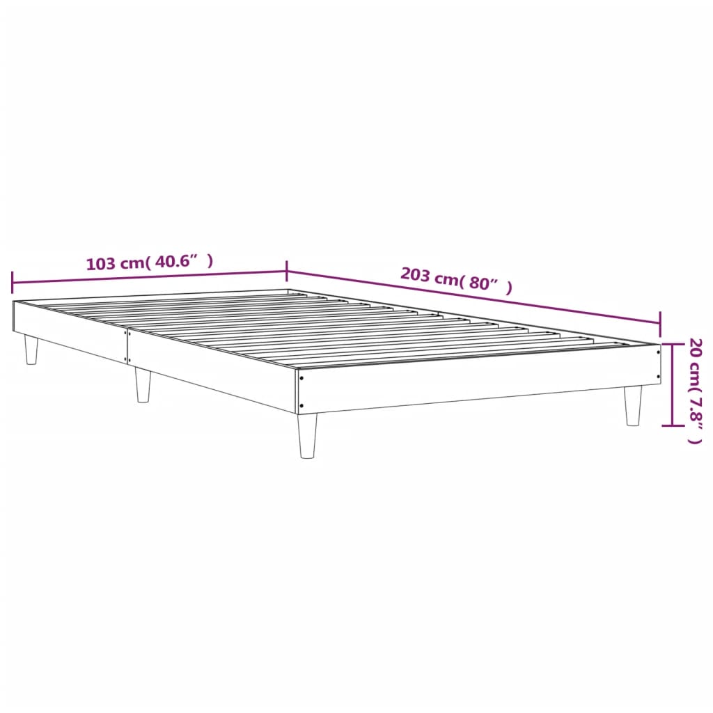 Bedframe bewerkt hout zwart 100x200 cm is nu te koop bij PeponiXL, paradijselijk wonen!