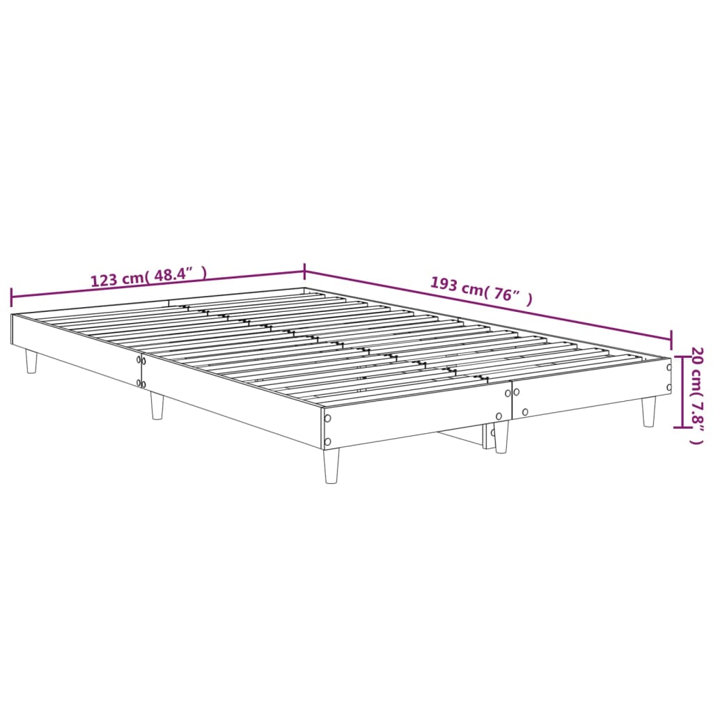 Bedframe zonder matras bewerkt hout bruin eikenkleur 120x190 cm is nu te koop bij PeponiXL, paradijselijk wonen!