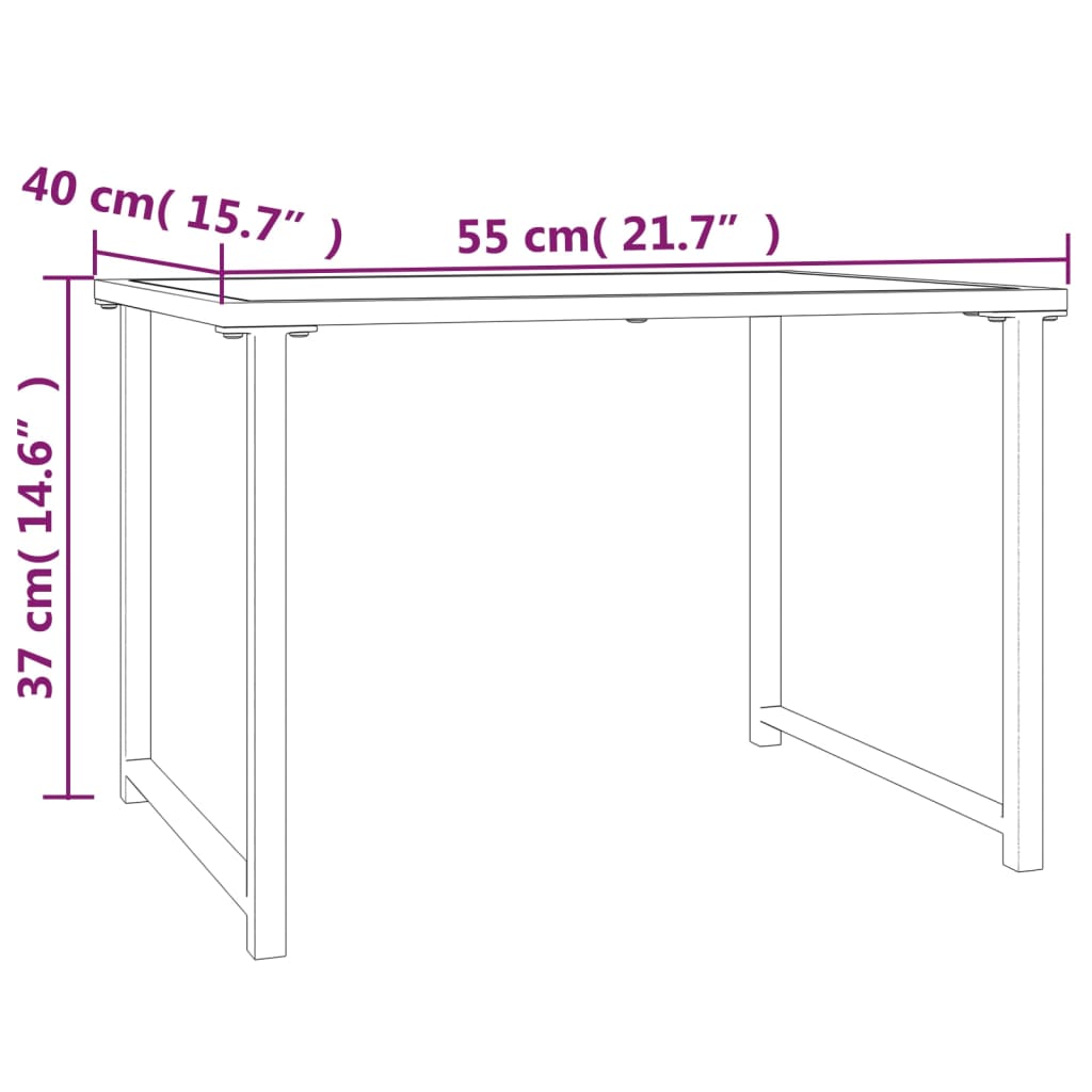 Tuintafel 55x40x37 cm staal antracietkleurig is nu te koop bij PeponiXL, paradijselijk wonen!