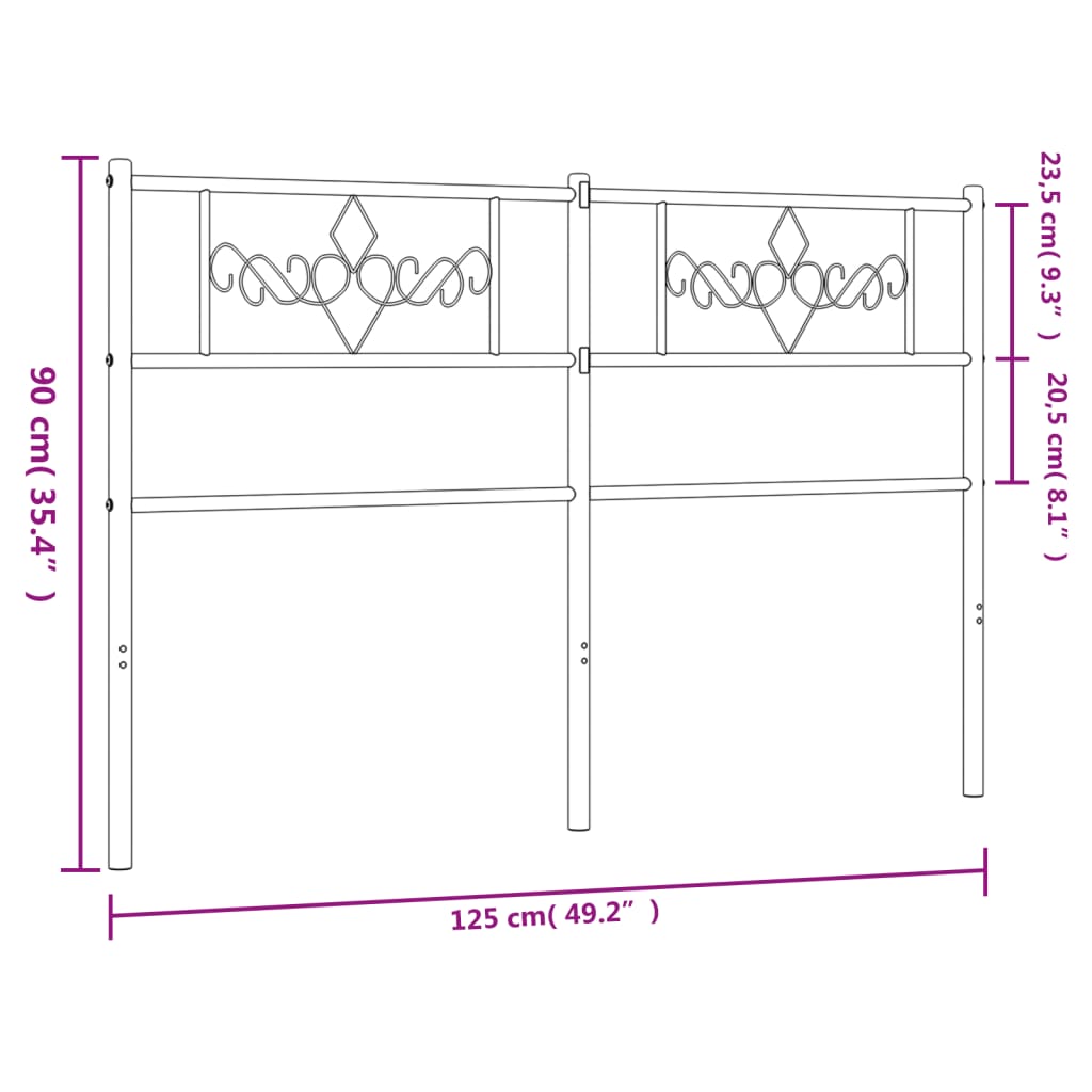 Vervangend hoofdbord 120 cm metaal wit is nu te koop bij PeponiXL, paradijselijk wonen!