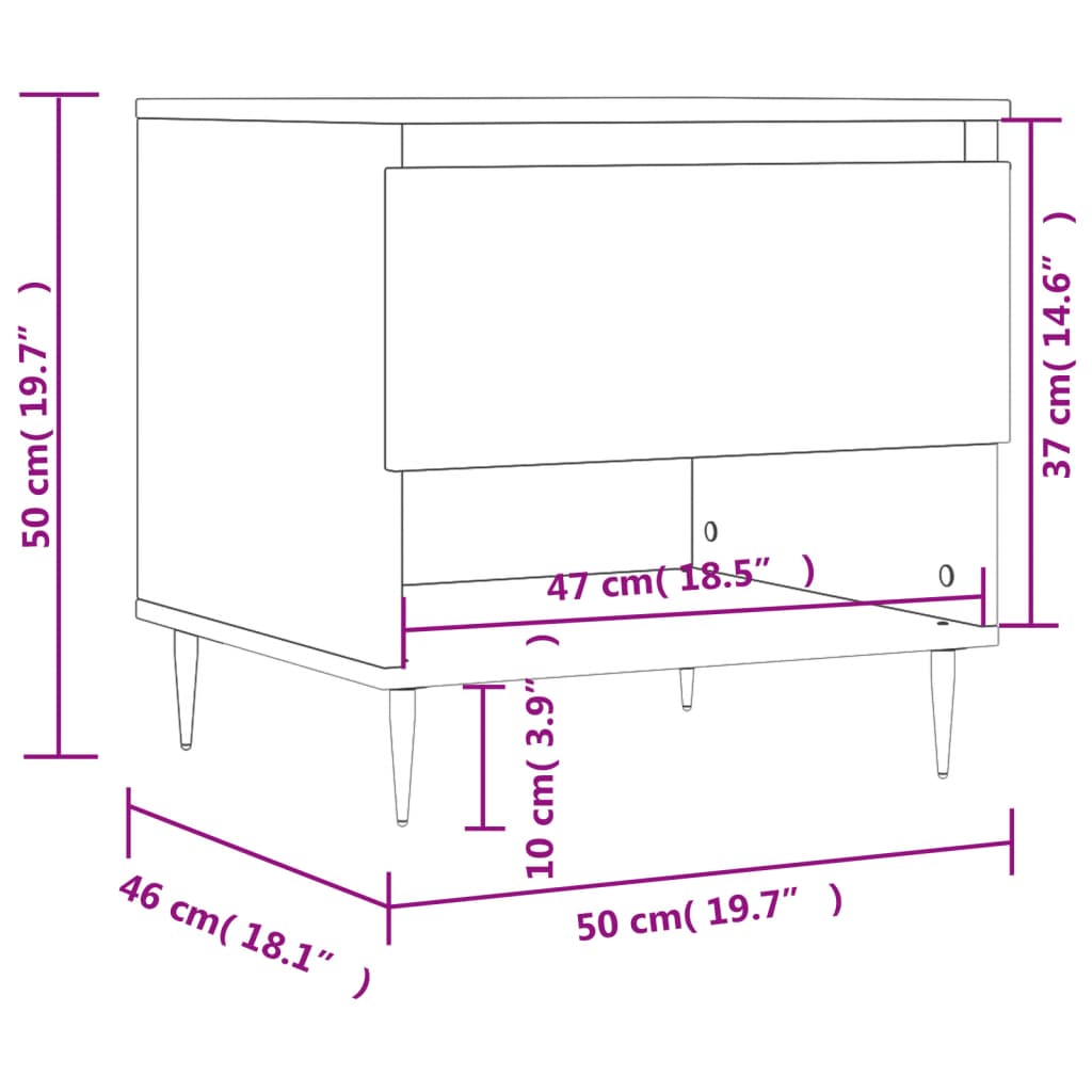 Salontafel 50x46x50 cm bewerkt hout betongrijs is nu te koop bij PeponiXL, paradijselijk wonen!