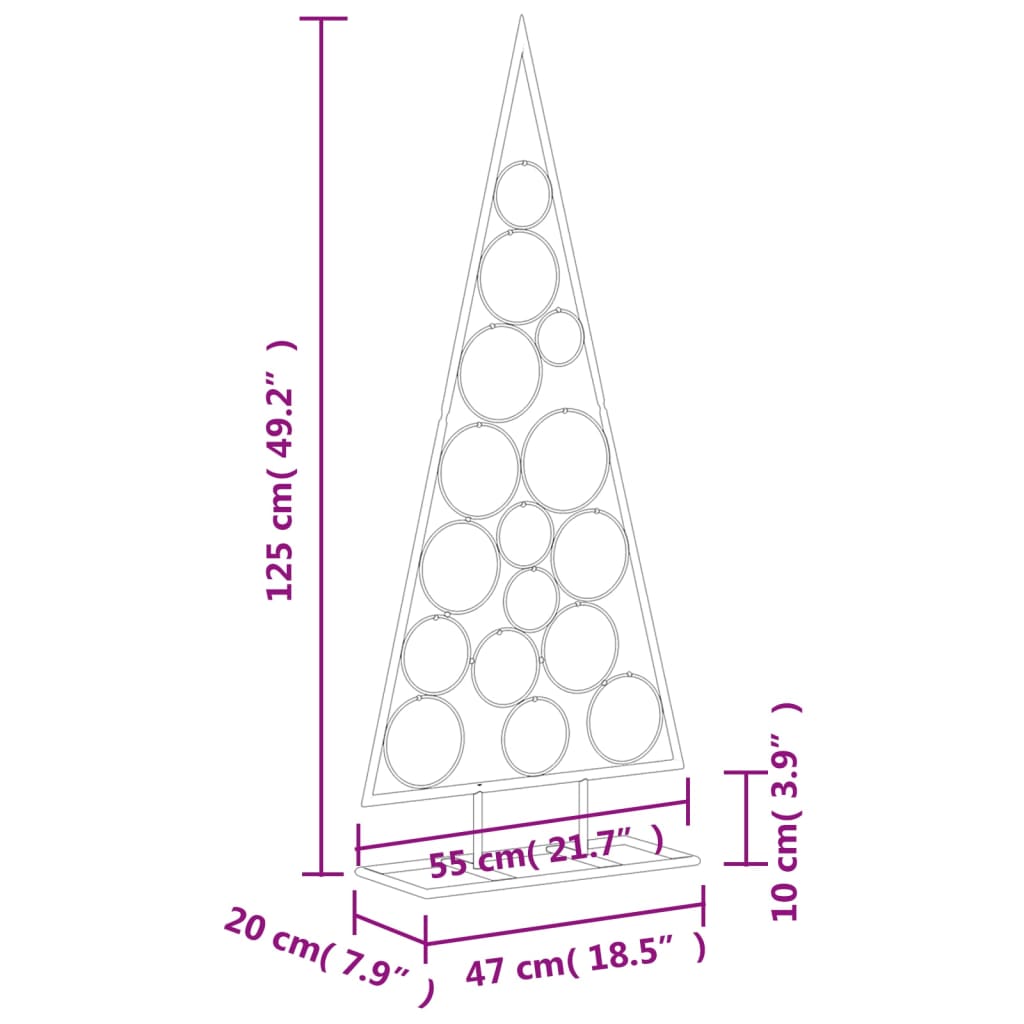 Kerstdecoratie kerstboom 125 cm metaal zwart is nu te koop bij PeponiXL, paradijselijk wonen!