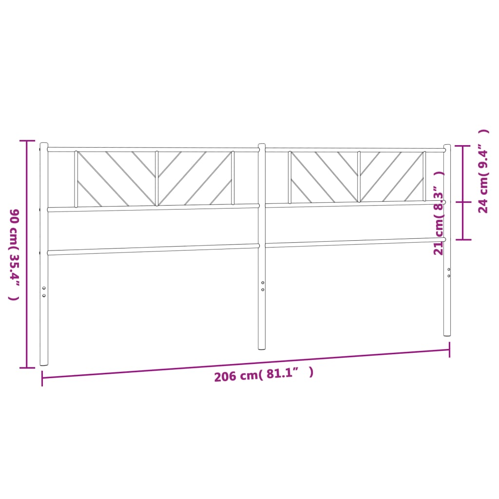 Vervangend hoofdbord 200 cm metaal wit is nu te koop bij PeponiXL, paradijselijk wonen!
