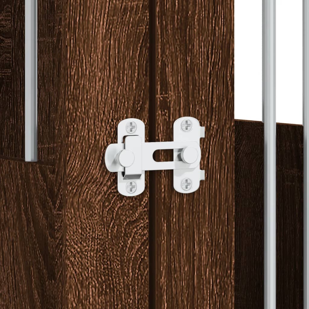 Hondenbench 55x75x65 cm bewerkt hout bruin eikenkleur is nu te koop bij PeponiXL, paradijselijk wonen!