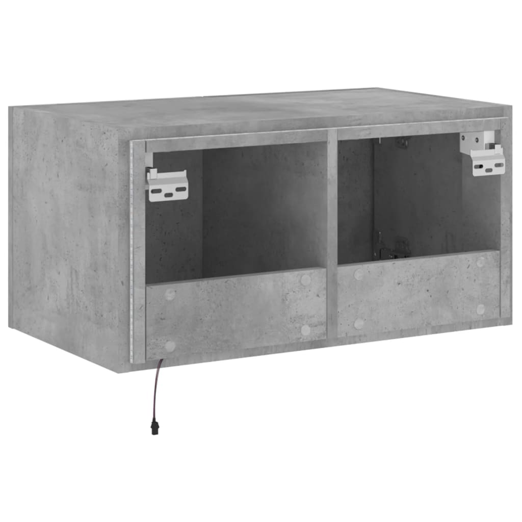 Tv-wandmeubel met LED-verlichting 60x35x31 cm betongrijs is nu te koop bij PeponiXL, paradijselijk wonen!