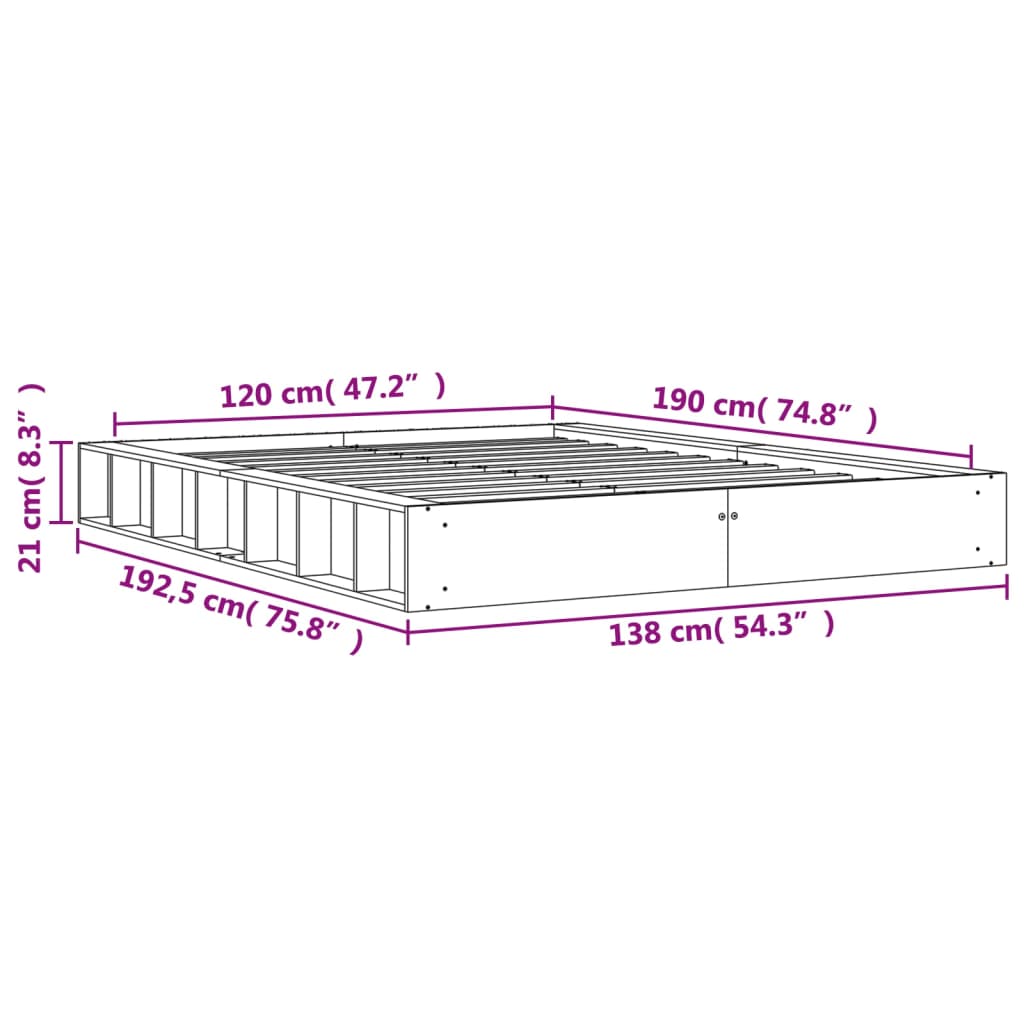 Bedframe zonder matras massief grenenhout wasbruin 120x190 cm is nu te koop bij PeponiXL, paradijselijk wonen!