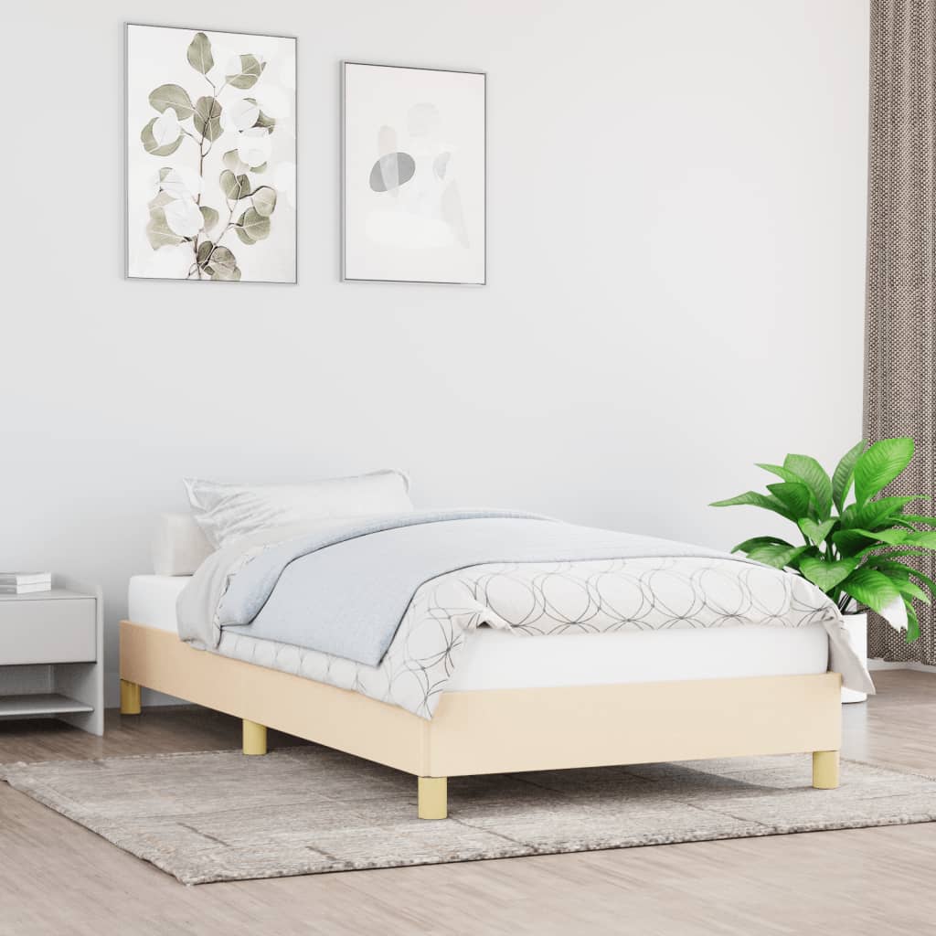 Bedframe zonder matras 80x200 cm stof crmekleurig