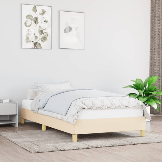 Bedframe zonder matras 80x200 cm stof crmekleurig