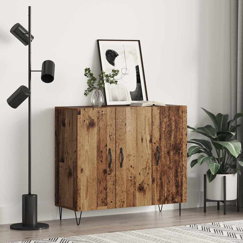 Dressoir Oud hout 90 x 34 x 80 cm Bewerkt hout