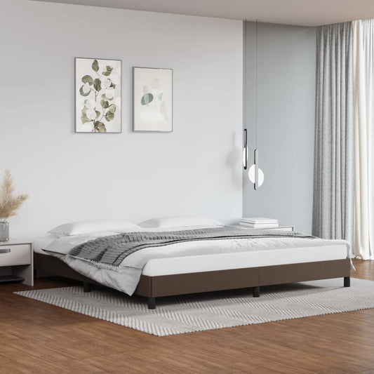 Bedframe kunstleer bruin 200x200 cm