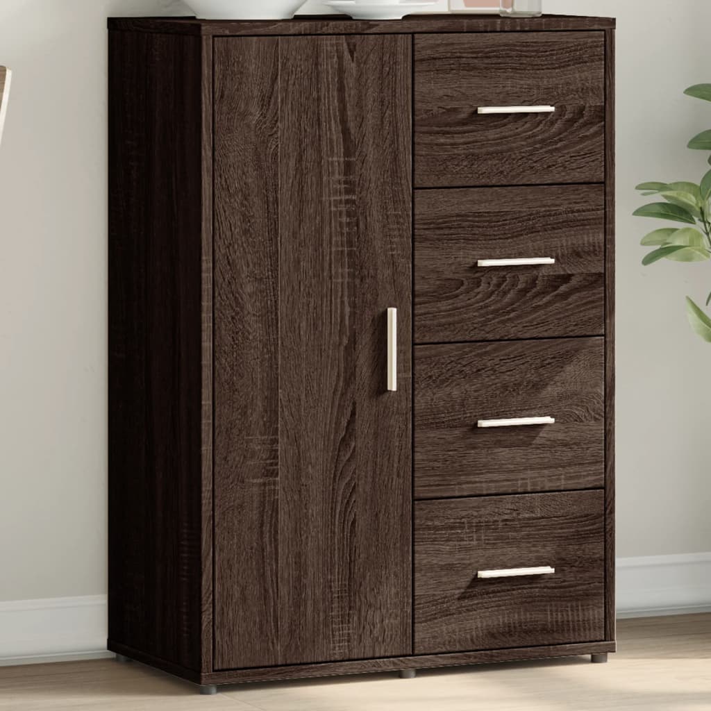 Dressoir 60x31x84 cm bewerkt hout bruin eikenkleur