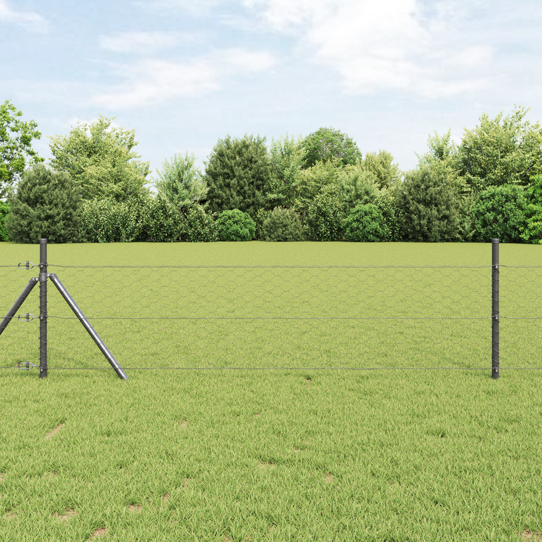 Zeshoekige Schutting Grijs 1.6x10 m Staal