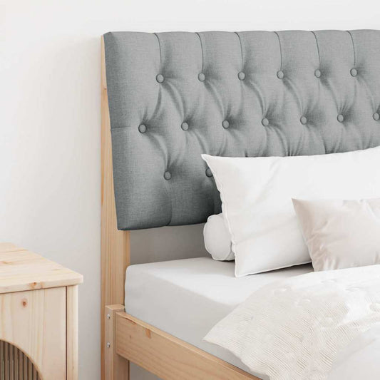 Gestoffeerd hoofdbord Lichtgrijs 90 cm Massief grenenhout