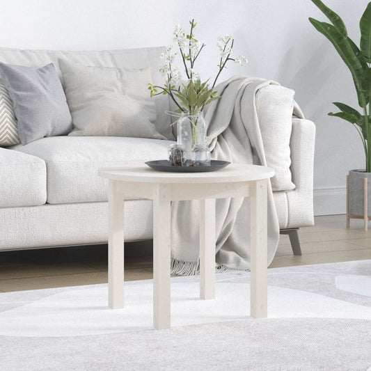Salontafel  55x45 cm massief grenenhout wit