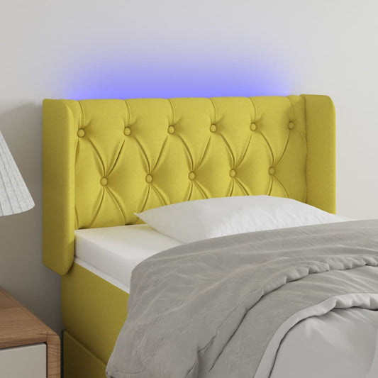 Hoofdbord LED 83x16x78/88 cm stof groen