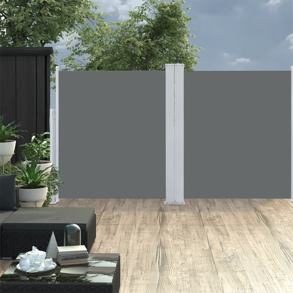 Windscherm uittrekbaar 140x600 cm antraciet